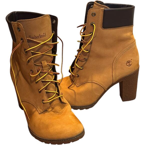 Timberland Allington Mid Lace-Up Boot wheat winter fall style  3.5" heel size 9 - Picture 3 of 16